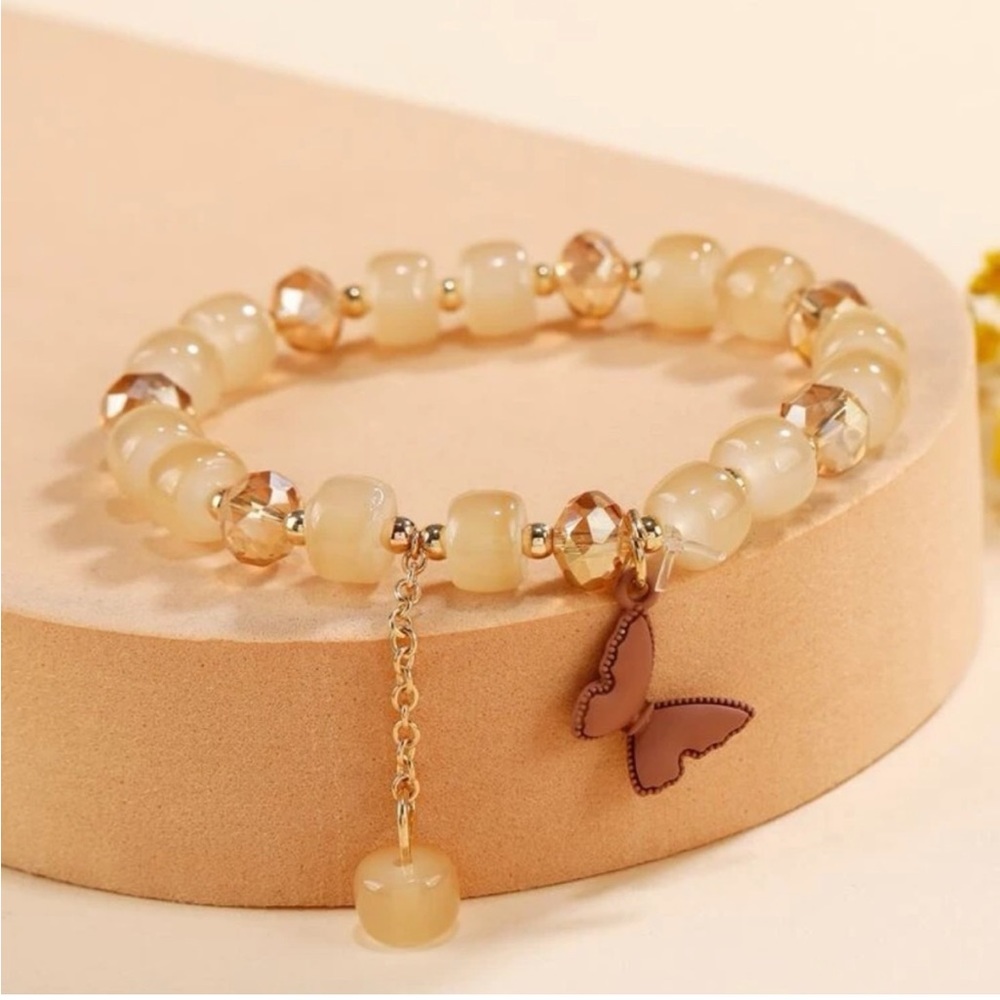 Beaded Butterfly charm Bracelet